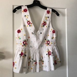 JCrew embellished peplum top